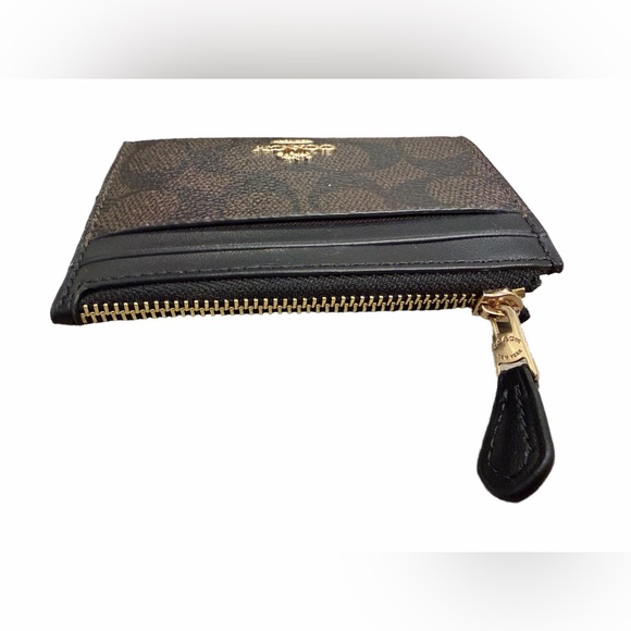 Coach Black and Brown Leather Keychain Pouch - Picture 2 of 3